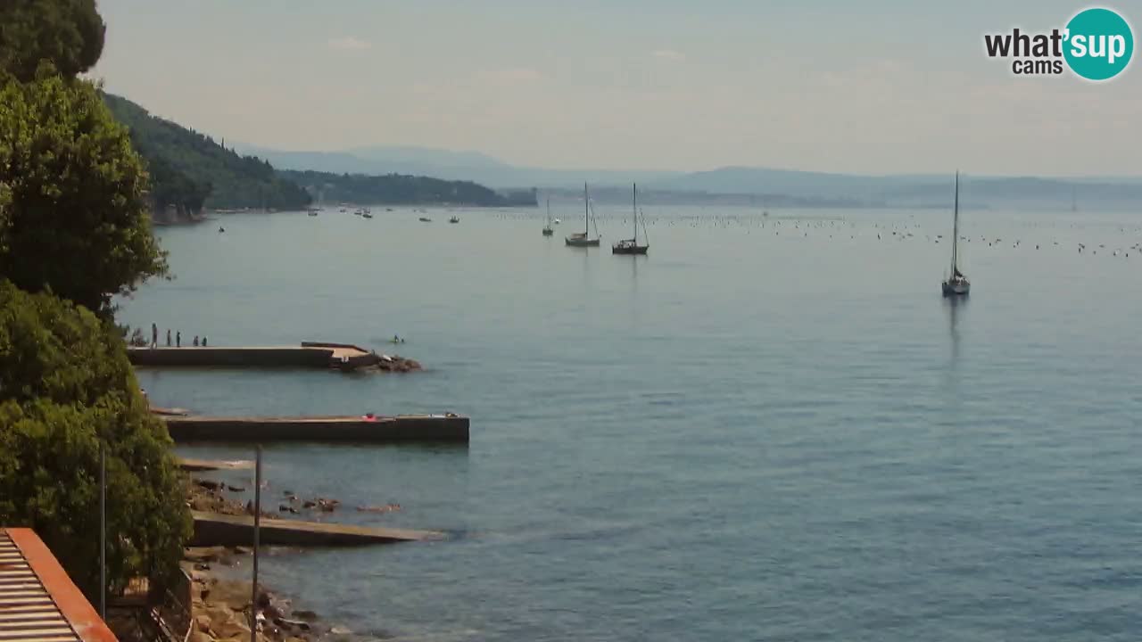 Webcam del restaurante BellaRiva | Costa de Trieste – vista hacia el castillo de Miramare