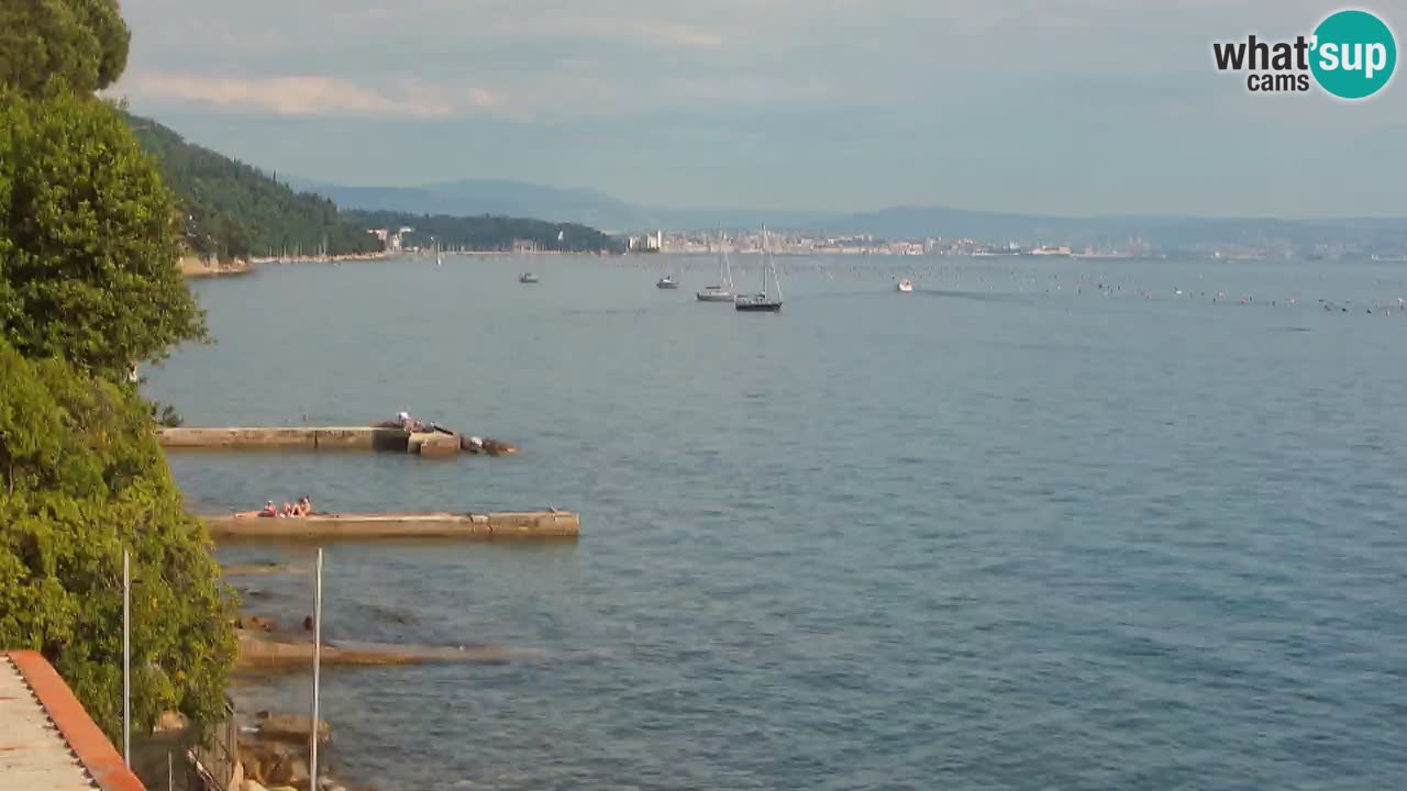 Web kamera restorana BellaRiva | Obala Trsta – pogled na dvorac Miramare