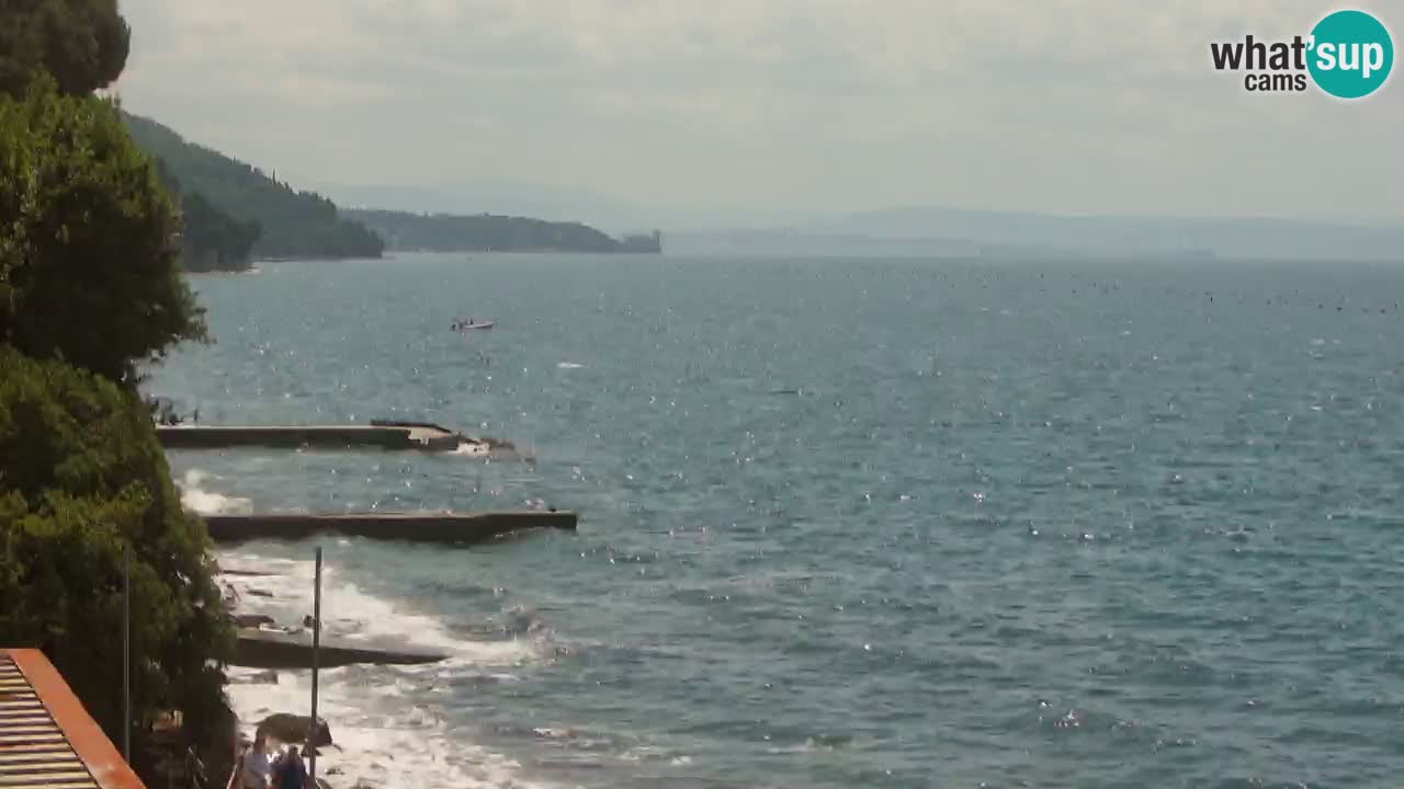Web kamera restorana BellaRiva | Obala Trsta – pogled na dvorac Miramare