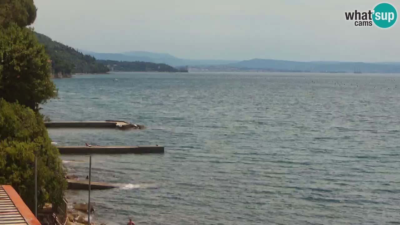 Web kamera restorana BellaRiva | Obala Trsta – pogled na dvorac Miramare