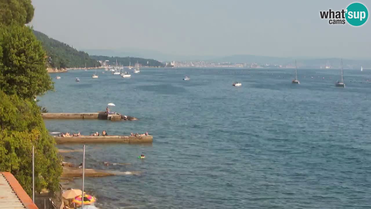 Webcam BellaRiva restaurant | Trieste coast – view to Miramare castle