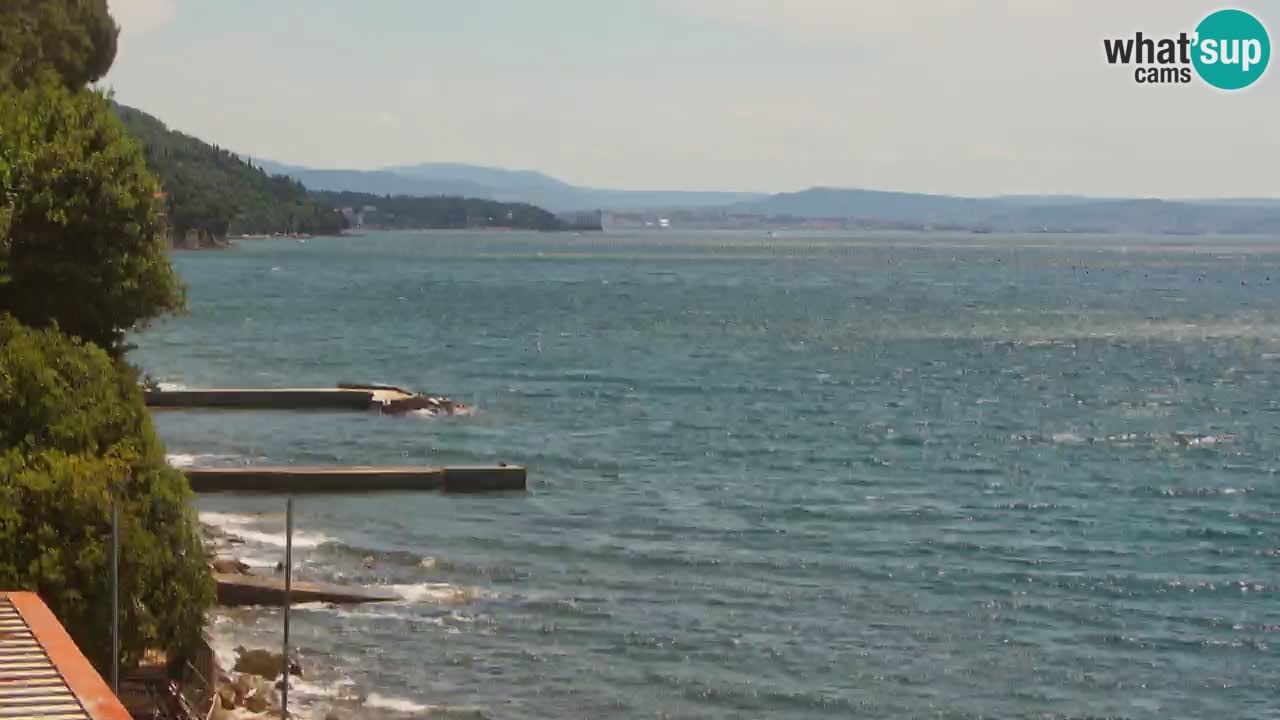 Webcam del restaurante BellaRiva | Costa de Trieste – vista hacia el castillo de Miramare