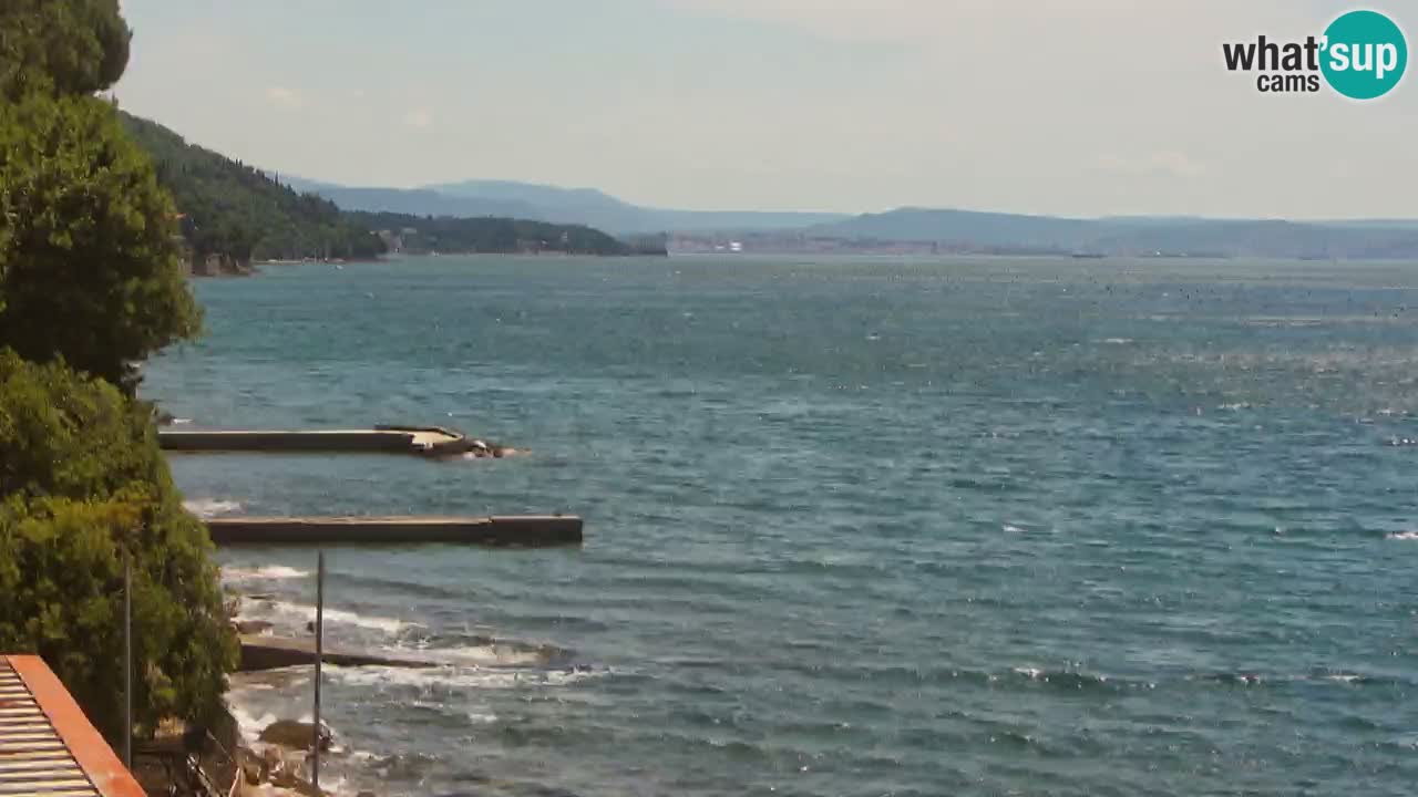 Web kamera restorana BellaRiva | Obala Trsta – pogled na dvorac Miramare