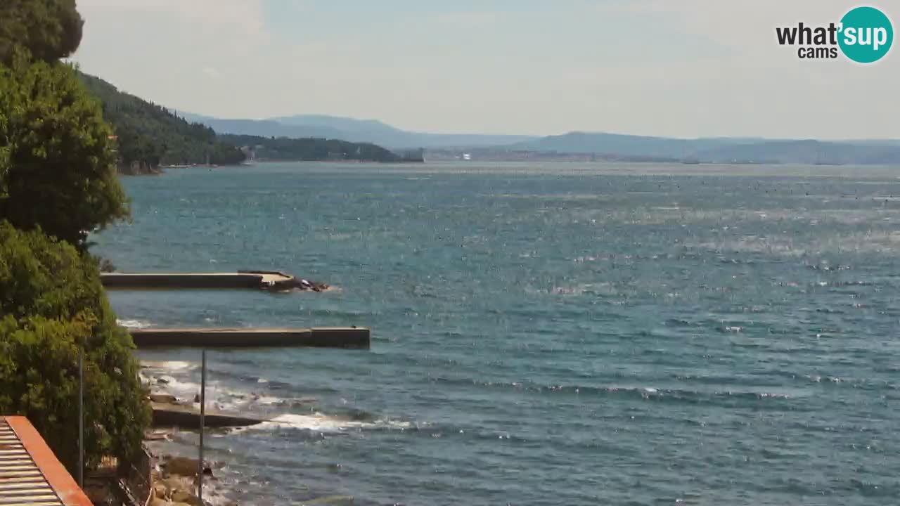 Webcam du restaurant BellaRiva | Côte de Trieste – vue sur le château de Miramare