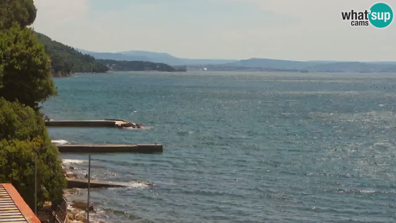 Webcam Restaurant BellaRiva | Küste von Triest – Blick auf das Schloss Miramare