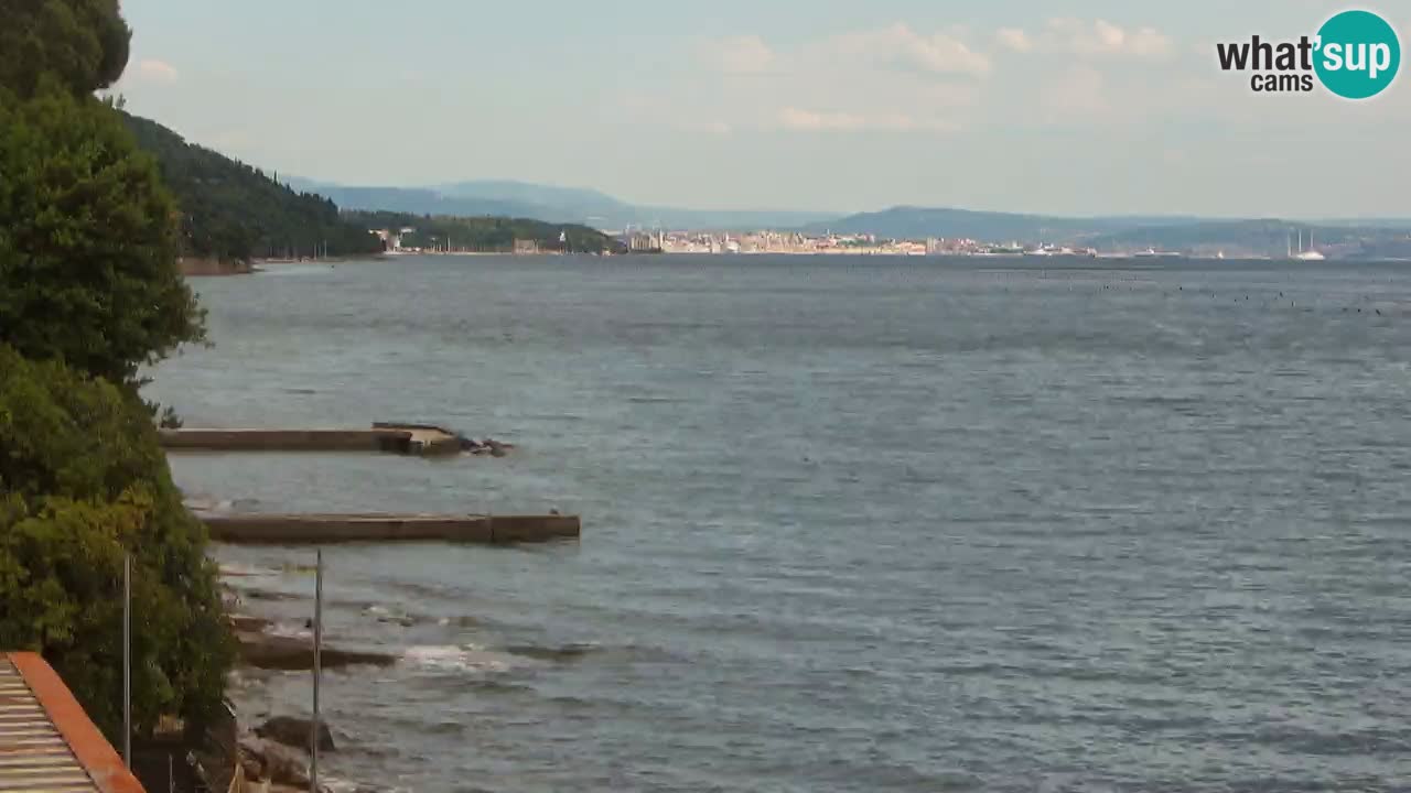 Webcam du restaurant BellaRiva | Côte de Trieste – vue sur le château de Miramare