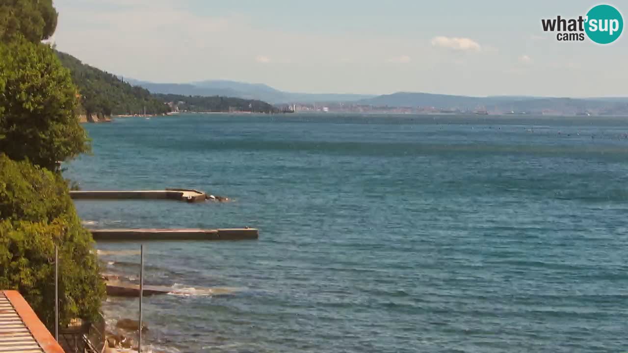 Webcam Restaurant BellaRiva | Küste von Triest – Blick auf das Schloss Miramare