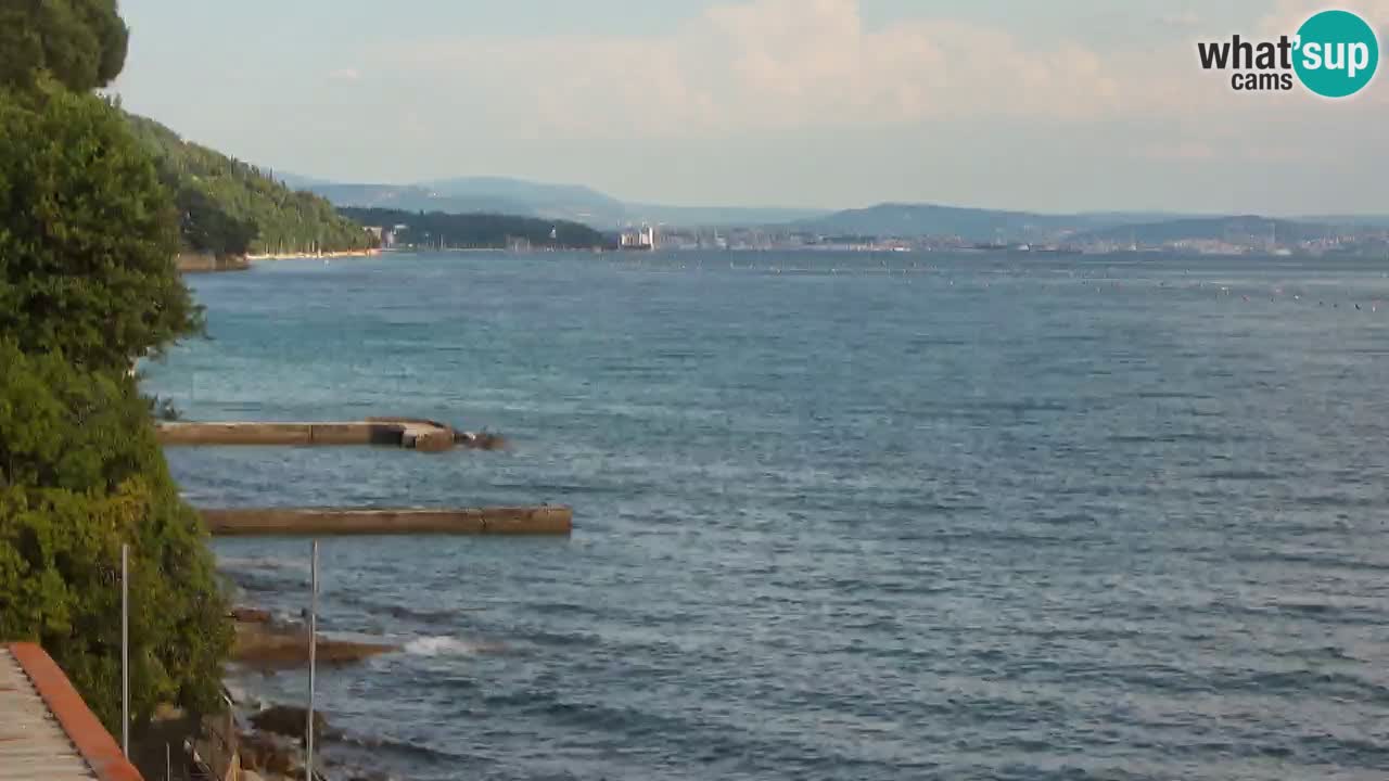 Web kamera restorana BellaRiva | Obala Trsta – pogled na dvorac Miramare