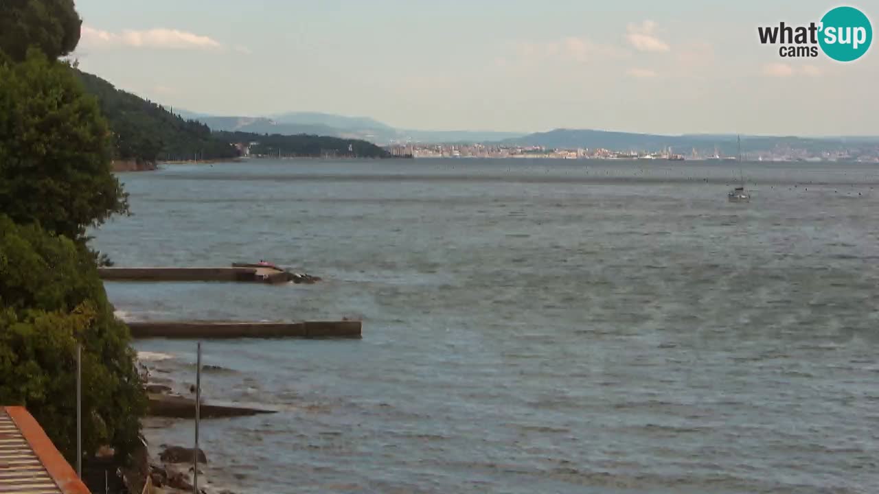 Webcam del restaurante BellaRiva | Costa de Trieste – vista hacia el castillo de Miramare