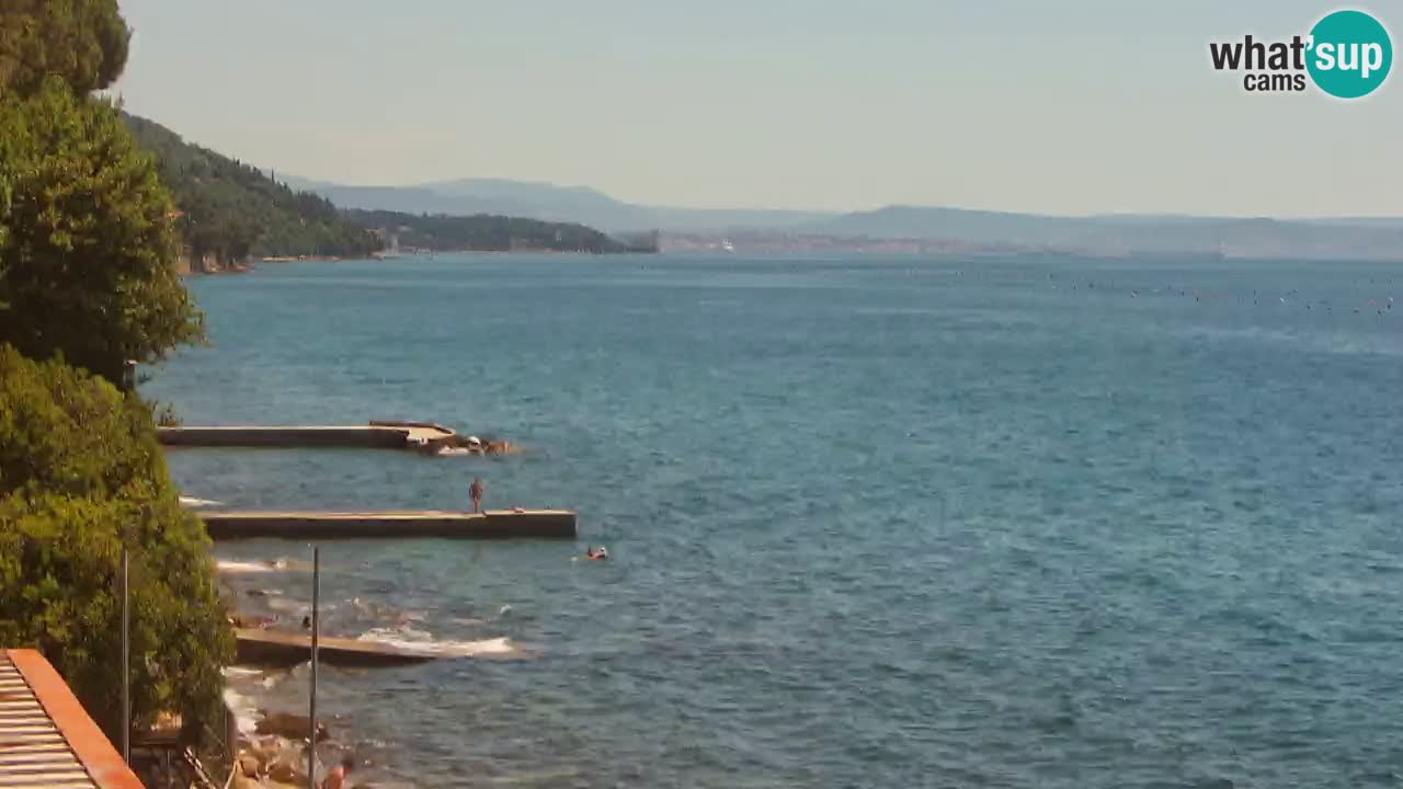 Web kamera restorana BellaRiva | Obala Trsta – pogled na dvorac Miramare
