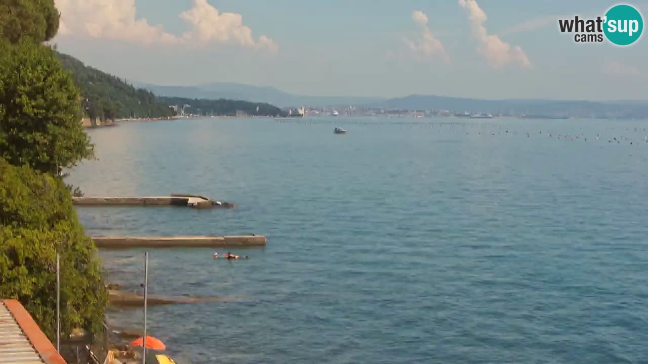Webcam del restaurante BellaRiva | Costa de Trieste – vista hacia el castillo de Miramare