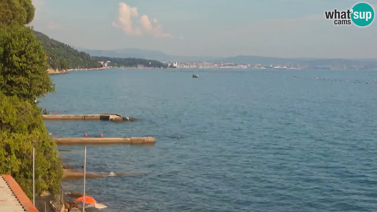 Web kamera restorana BellaRiva | Obala Trsta – pogled na dvorac Miramare
