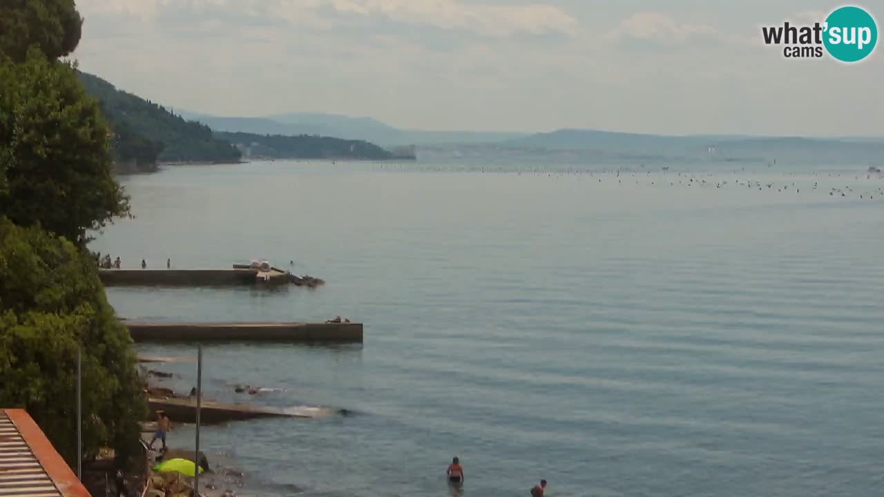 Webcam del restaurante BellaRiva | Costa de Trieste – vista hacia el castillo de Miramare