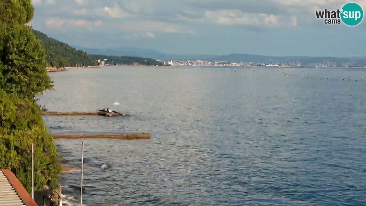 Webcam del restaurante BellaRiva | Costa de Trieste – vista hacia el castillo de Miramare