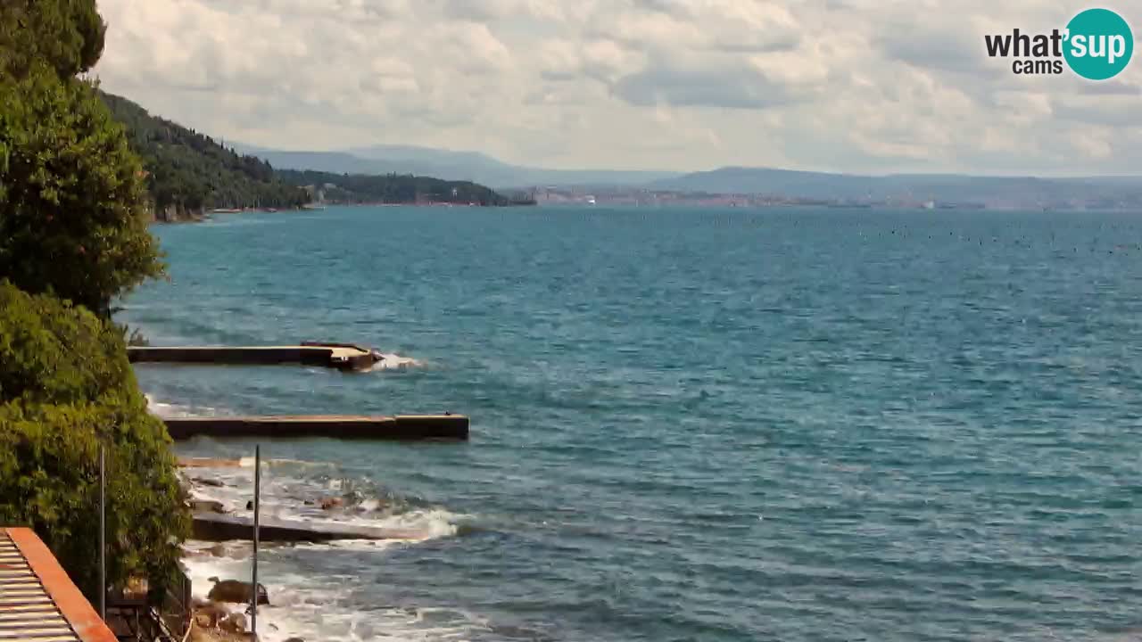 Webcam Restaurant BellaRiva | Küste von Triest – Blick auf das Schloss Miramare