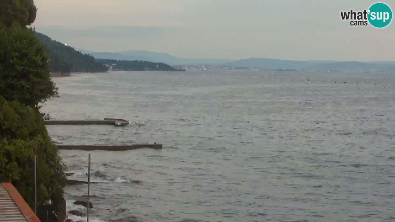 Web kamera restorana BellaRiva | Obala Trsta – pogled na dvorac Miramare