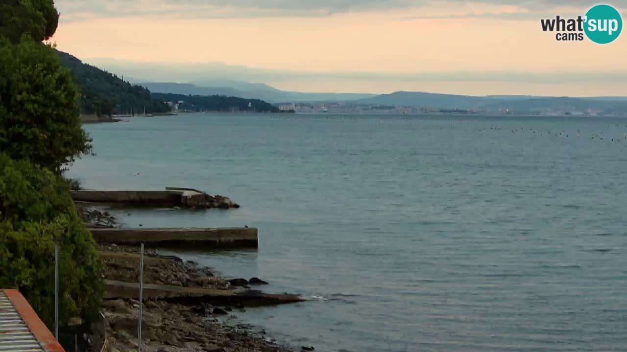 Webcam Restaurant BellaRiva | Küste von Triest – Blick auf das Schloss Miramare
