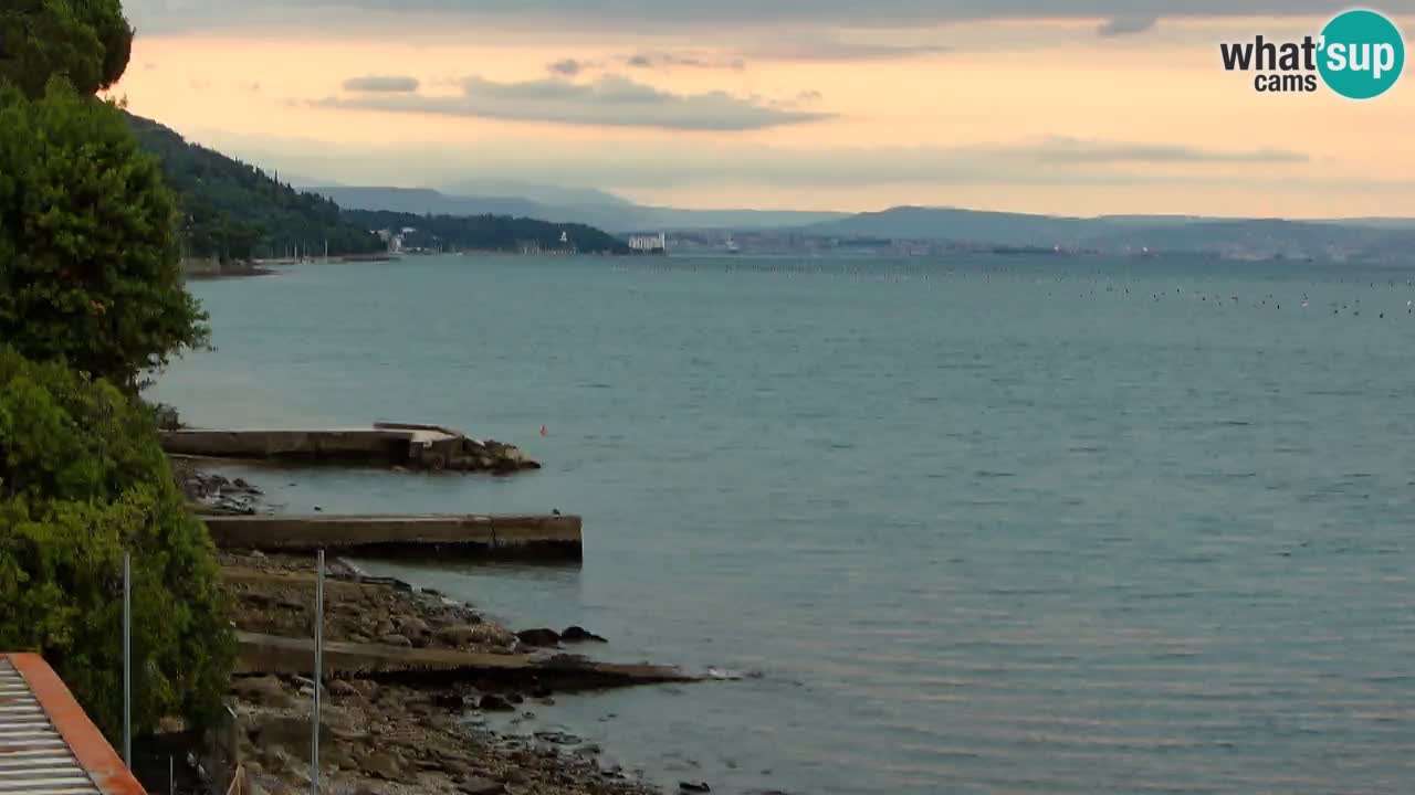 Web kamera restorana BellaRiva | Obala Trsta – pogled na dvorac Miramare
