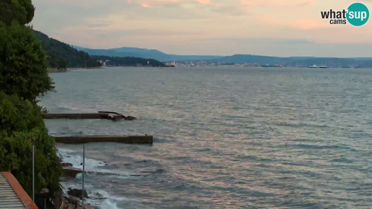 Webcam del restaurante BellaRiva | Costa de Trieste – vista hacia el castillo de Miramare