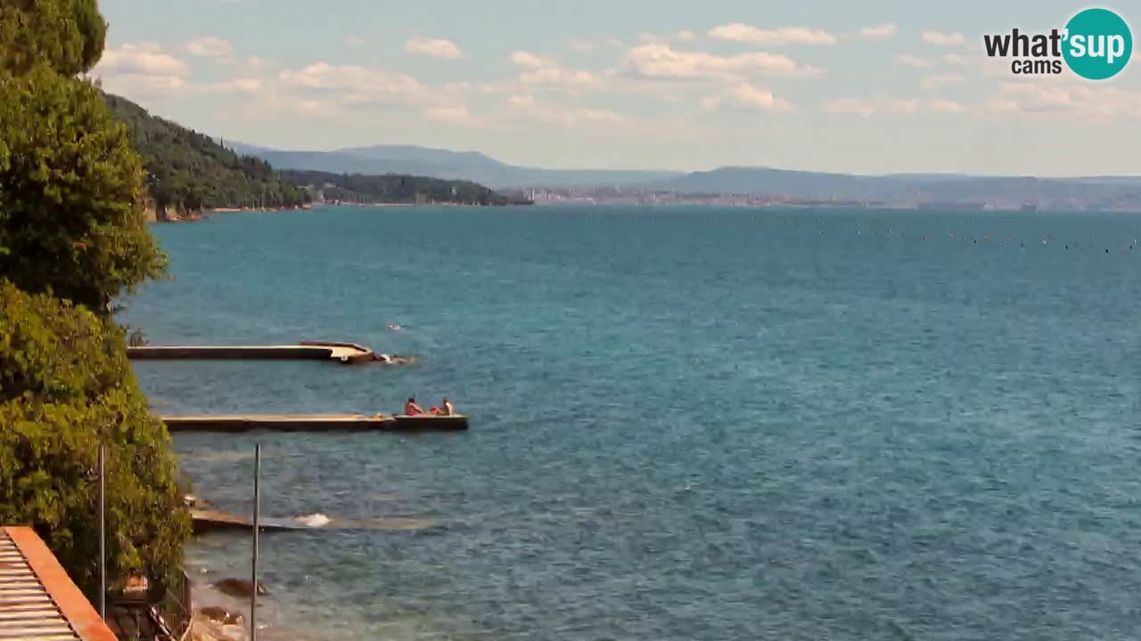 Webcam BellaRiva restaurant | Trieste coast – view to Miramare castle