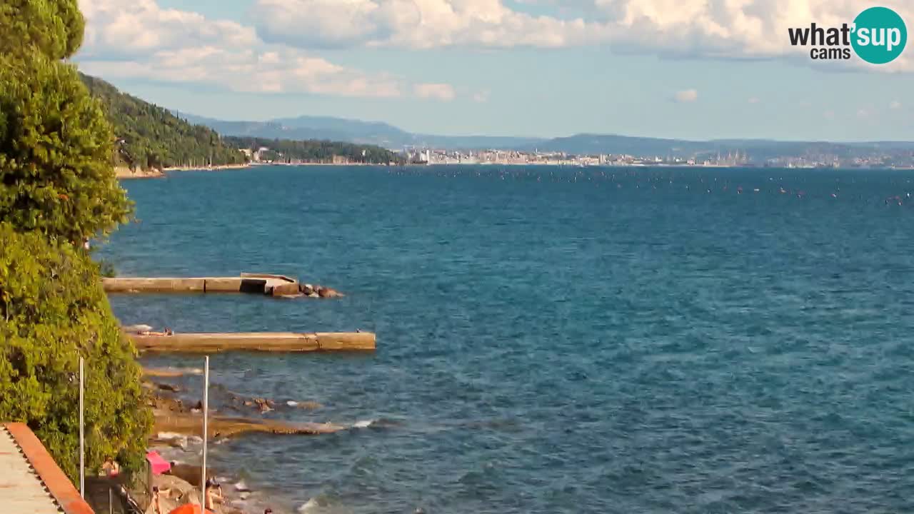 Webcam del restaurante BellaRiva | Costa de Trieste – vista hacia el castillo de Miramare