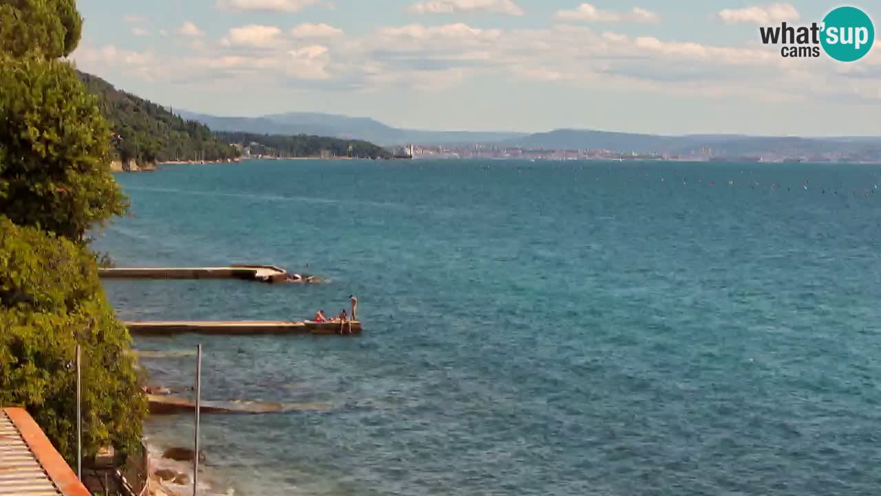 Webcam Restaurant BellaRiva | Küste von Triest – Blick auf das Schloss Miramare
