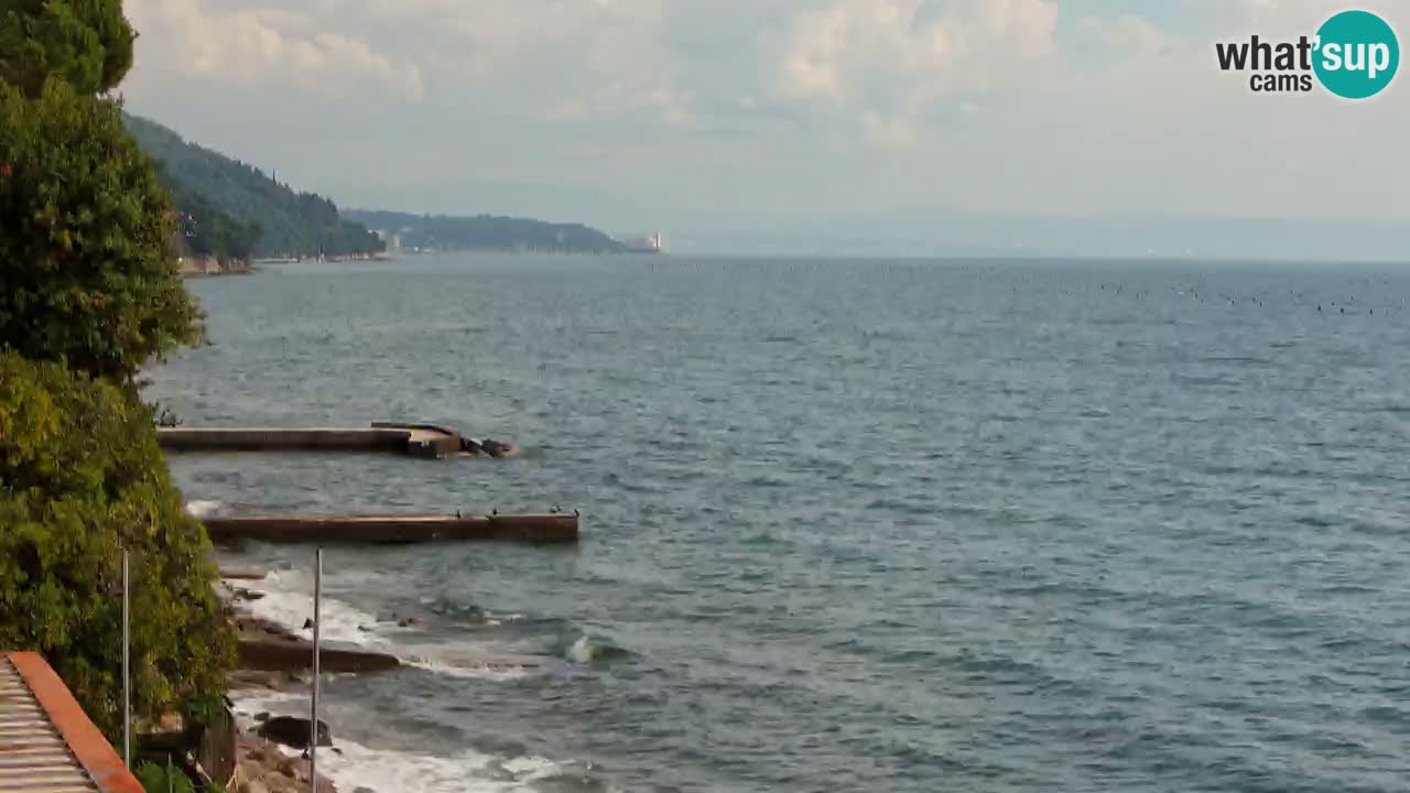 Web kamera restorana BellaRiva | Obala Trsta – pogled na dvorac Miramare