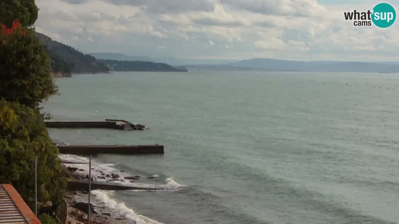 Webcam Restaurant BellaRiva | Küste von Triest – Blick auf das Schloss Miramare