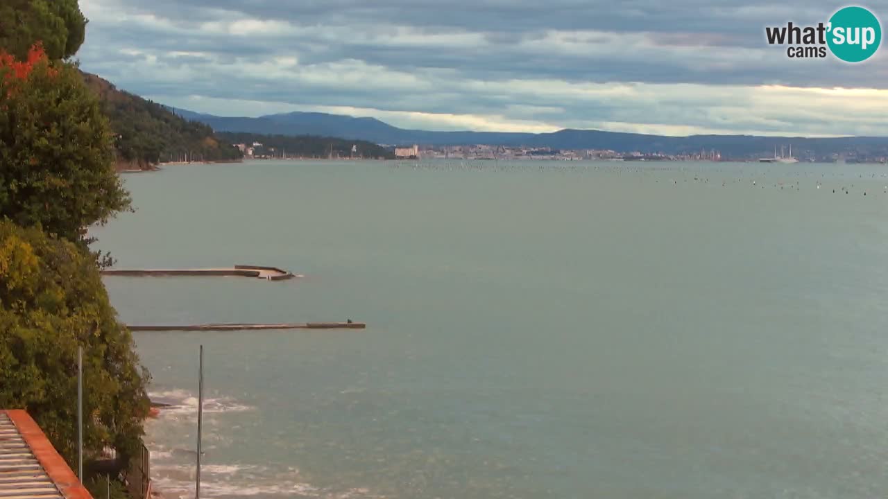 Webcam du restaurant BellaRiva | Côte de Trieste – vue sur le château de Miramare