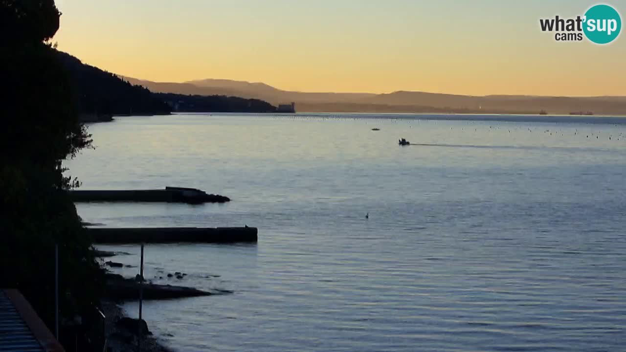 Webcam del restaurante BellaRiva | Costa de Trieste – vista hacia el castillo de Miramare