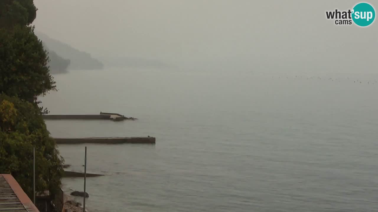 Gostilna BellaRiva kamera | Trst obala – pogled na Miramarski grad