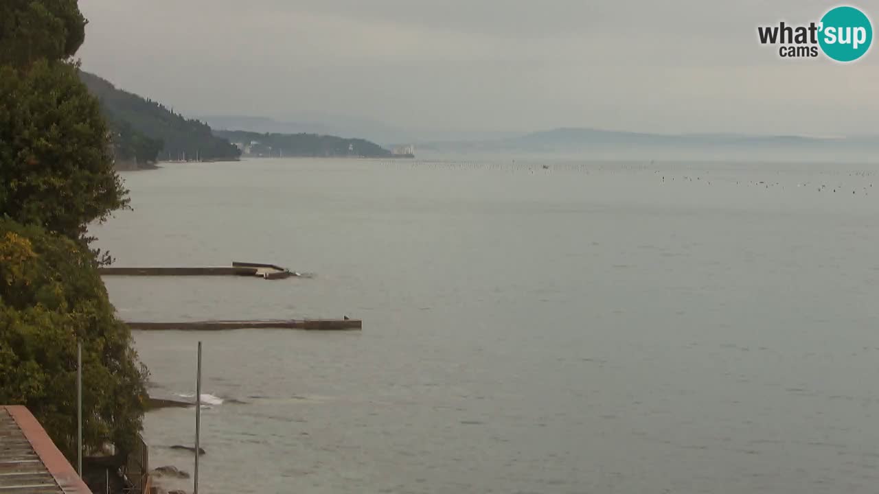 Gostilna BellaRiva kamera | Trst obala – pogled na Miramarski grad