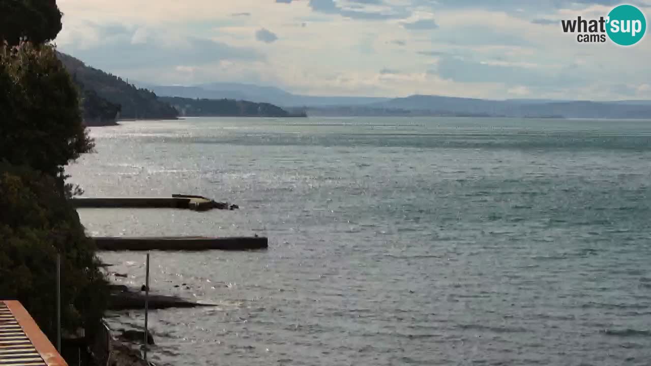 Web kamera restorana BellaRiva | Obala Trsta – pogled na dvorac Miramare