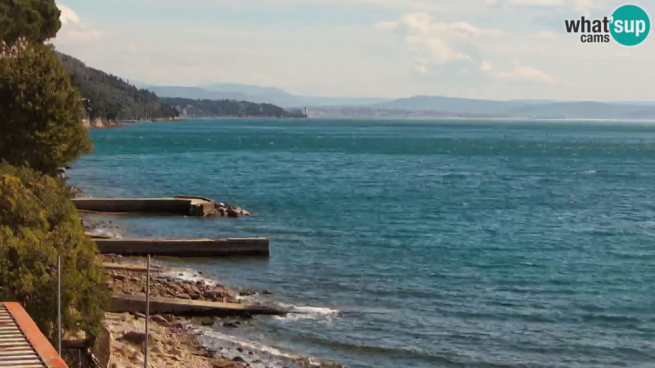 Webcam du restaurant BellaRiva | Côte de Trieste – vue sur le château de Miramare