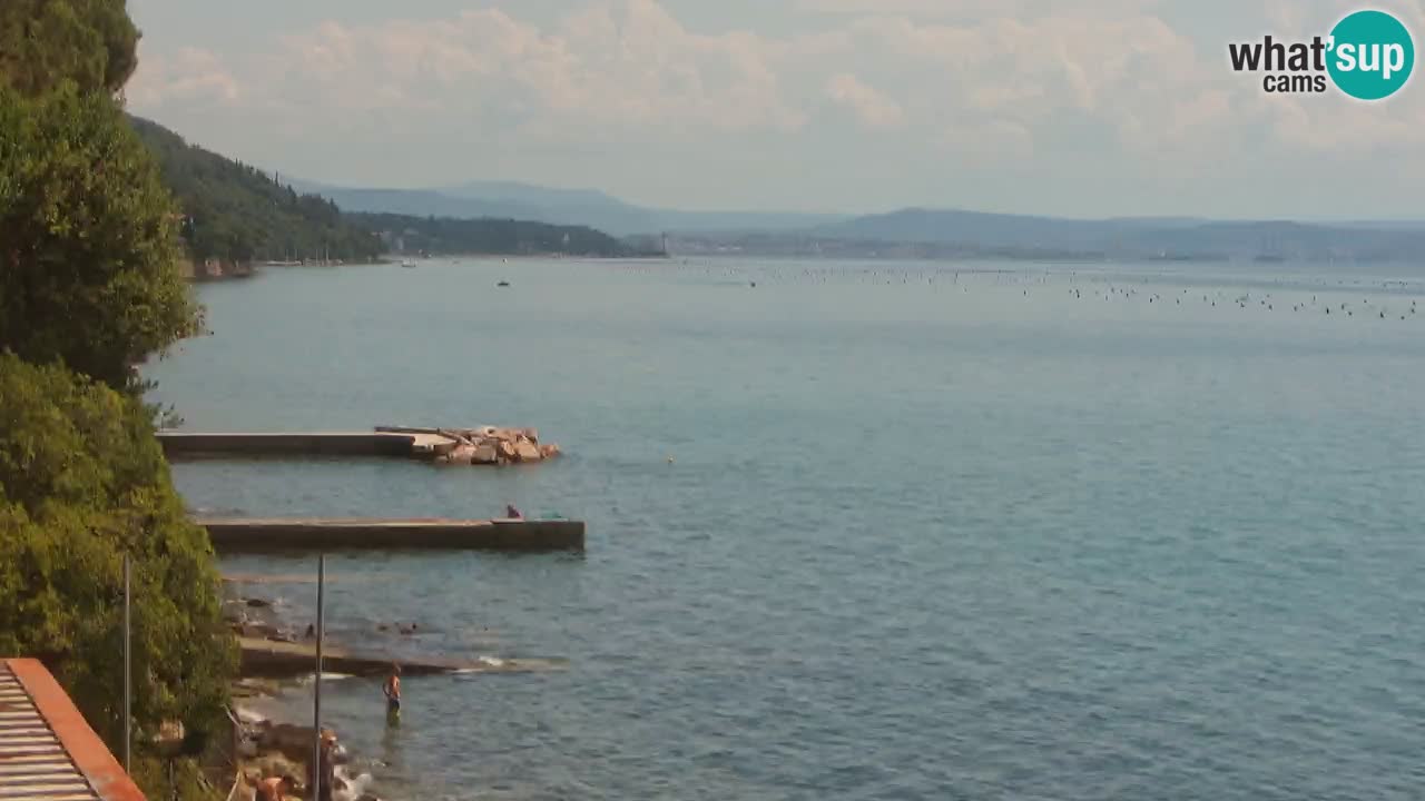 Web kamera restorana BellaRiva | Obala Trsta – pogled na dvorac Miramare