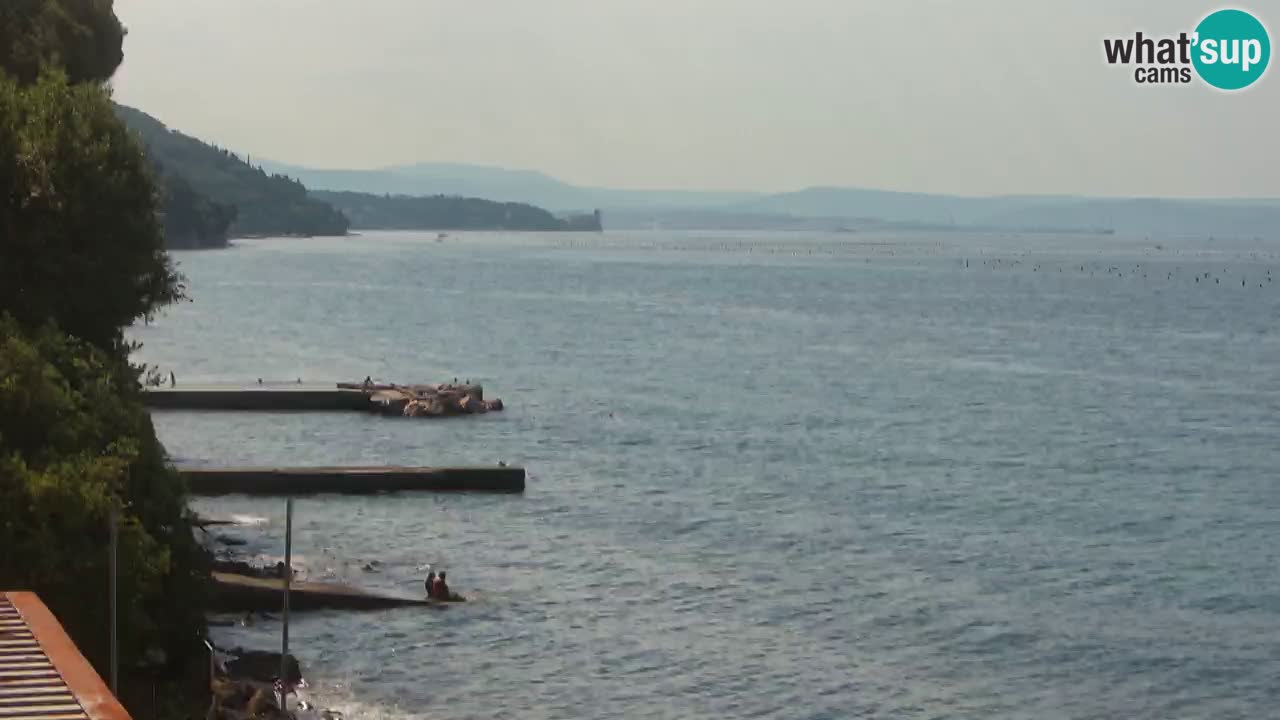 Web kamera restorana BellaRiva | Obala Trsta – pogled na dvorac Miramare