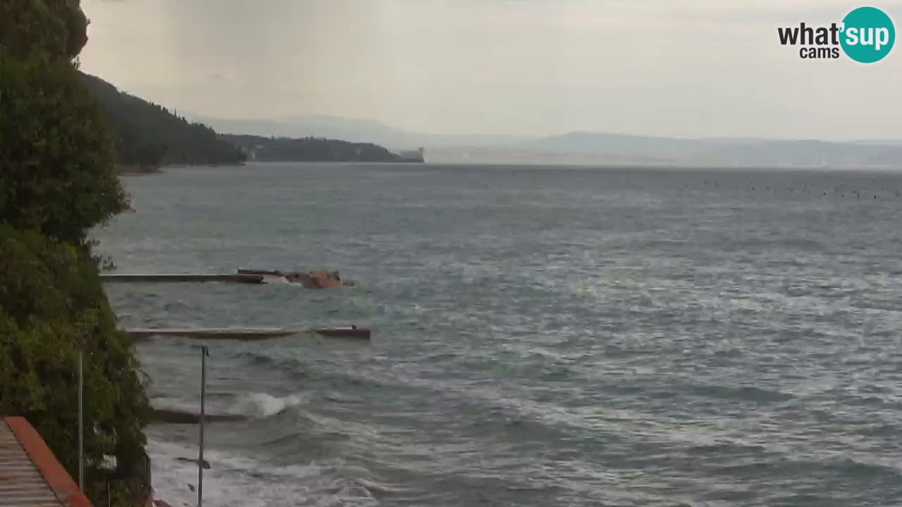 Webcam del restaurante BellaRiva | Costa de Trieste – vista hacia el castillo de Miramare