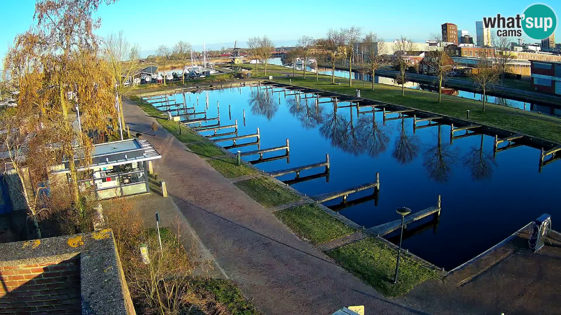 La marina di Joure livecam  – Vista del Mulino a vento