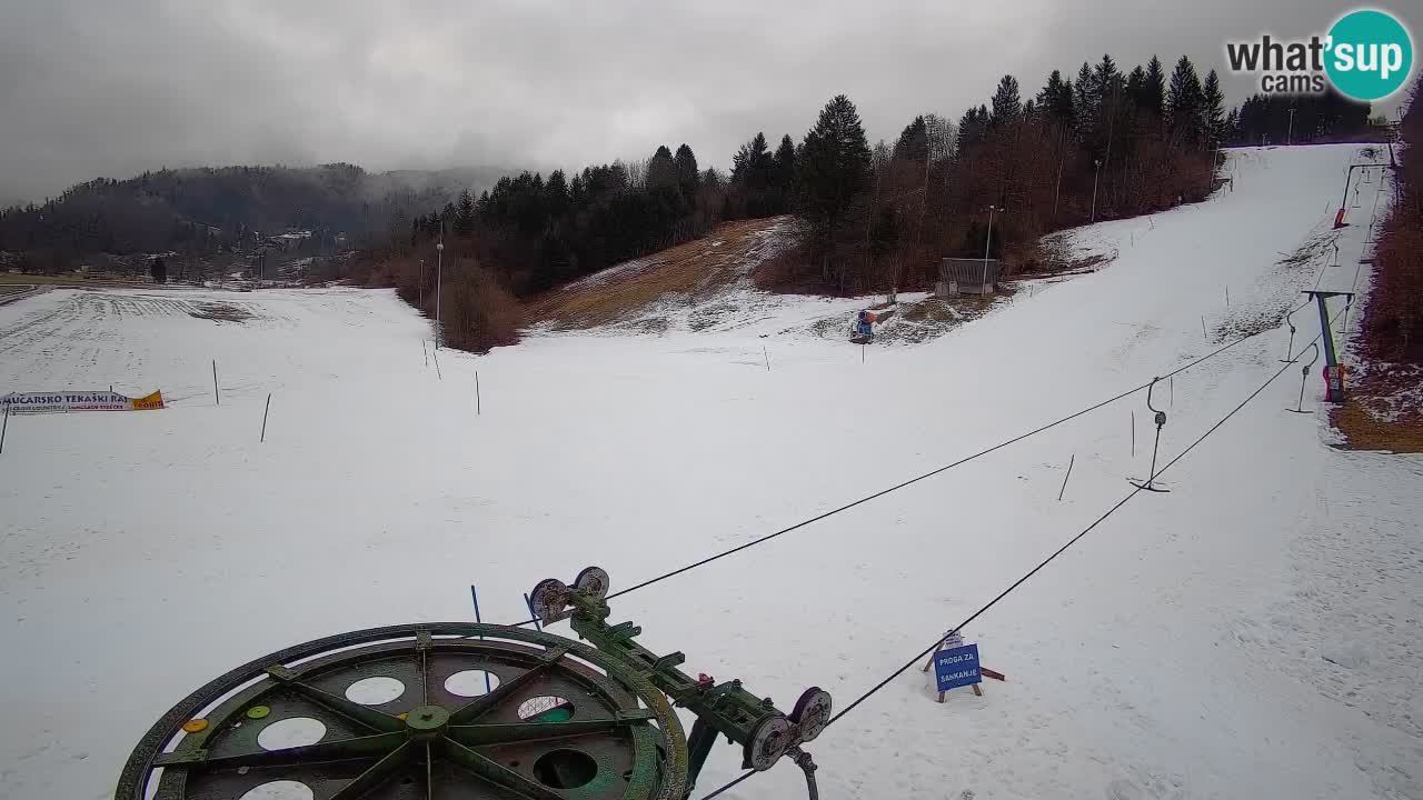 Webcam Smučišče Senožeta – Skigebiet in Srednja Vas bei Bohinj
