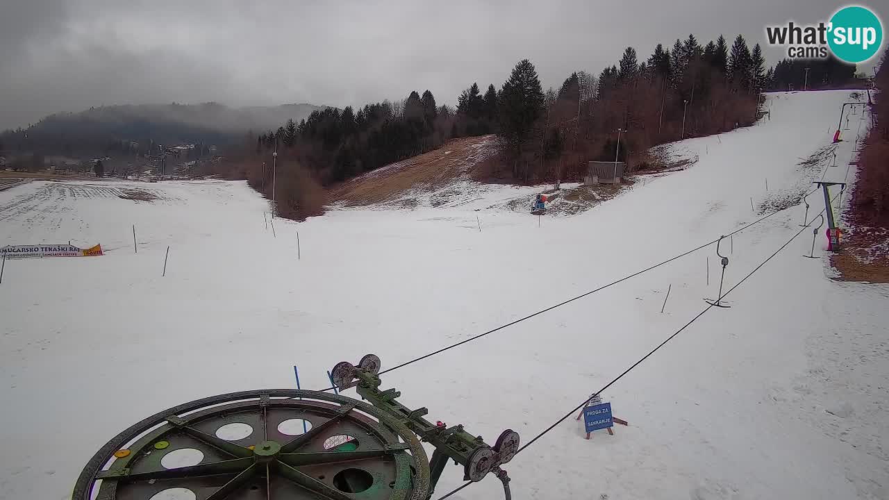 Webcam Smučišče Senožeta – Skigebiet in Srednja Vas bei Bohinj