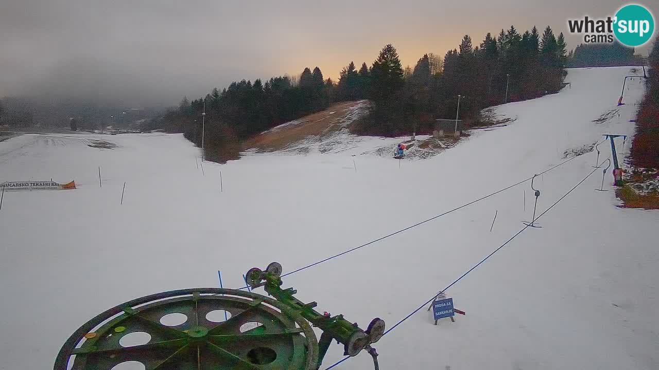 Webcam Smučišče Senožeta – Skigebiet in Srednja Vas bei Bohinj
