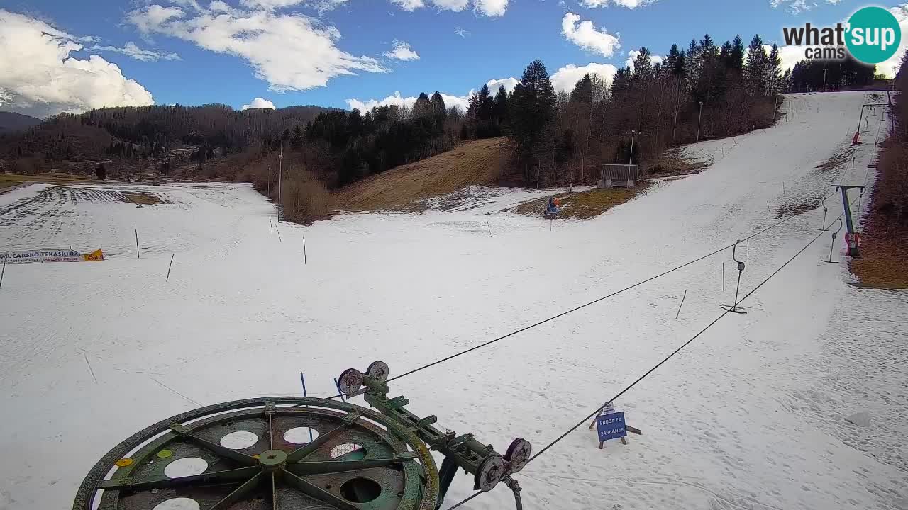 Webcam Smučišče Senožeta – Skigebiet in Srednja Vas bei Bohinj