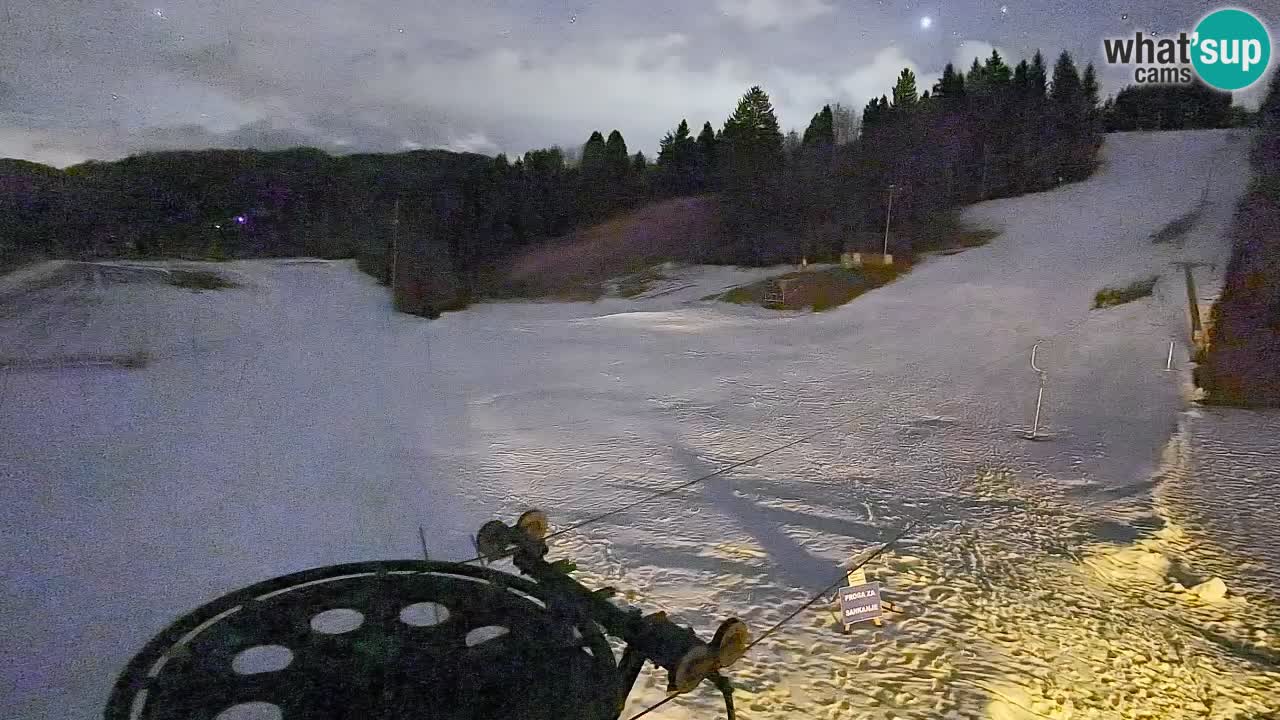 Webcam Smučišče Senožeta – Skigebiet in Srednja Vas bei Bohinj