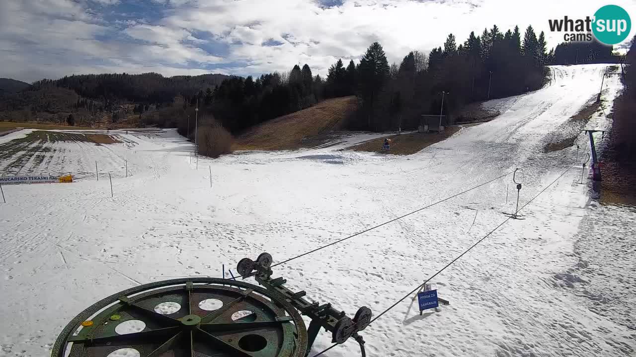 Webcam Smučišče Senožeta – Skigebiet in Srednja Vas bei Bohinj