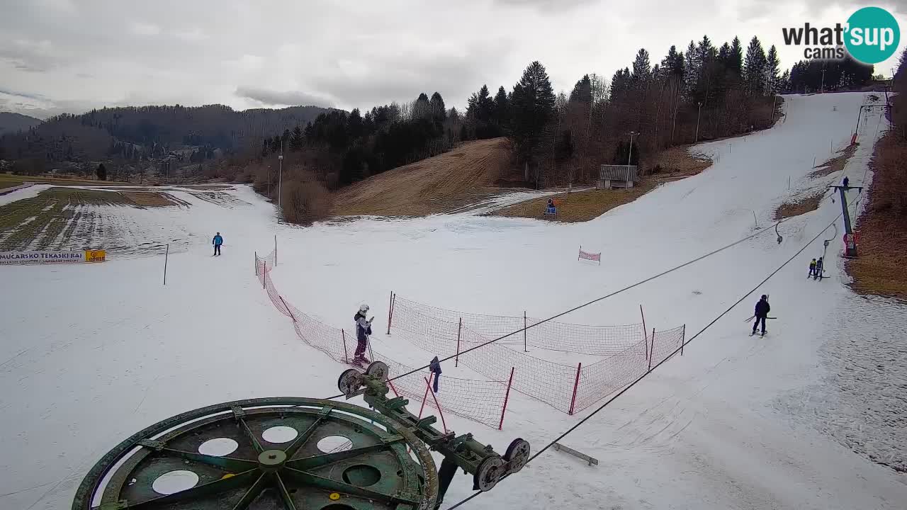 Webcam Smučišče Senožeta – Skigebiet in Srednja Vas bei Bohinj