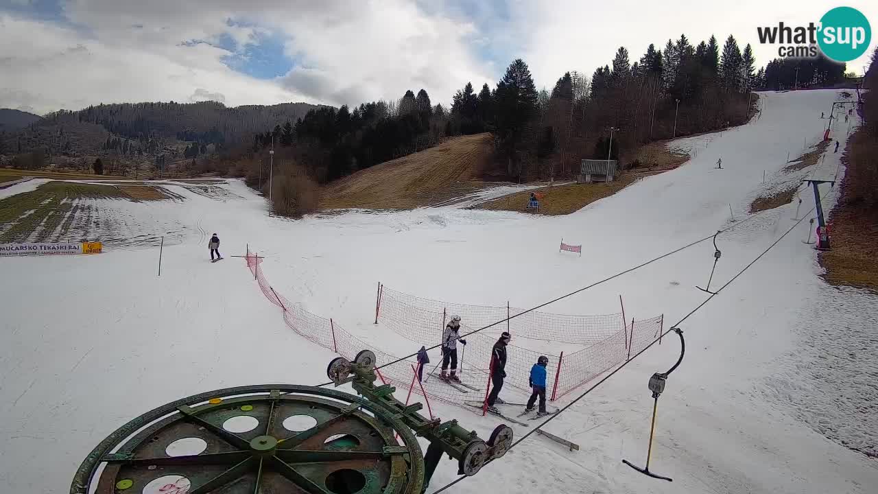 Webcam Smučišče Senožeta – Skigebiet in Srednja Vas bei Bohinj