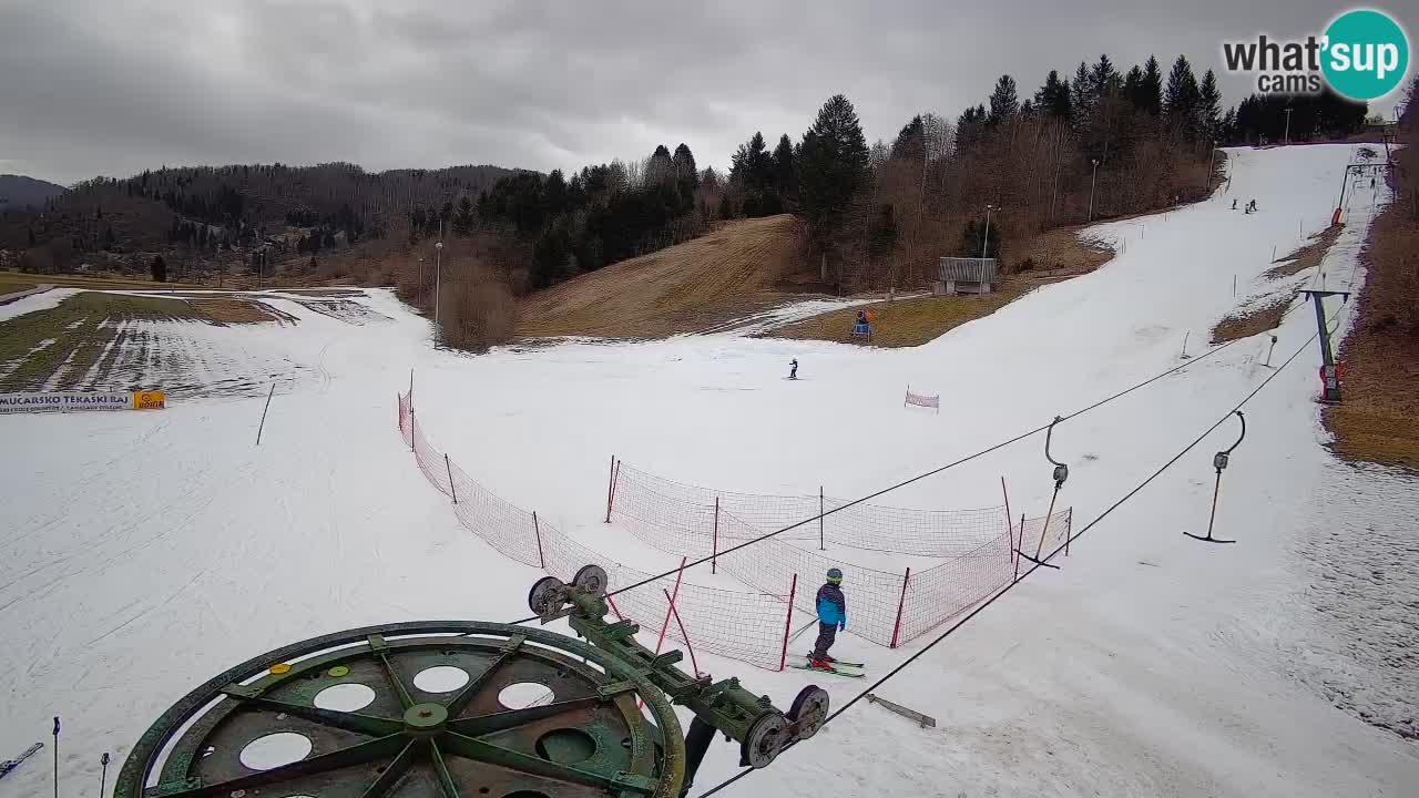Webcam Smučišče Senožeta – Skigebiet in Srednja Vas bei Bohinj