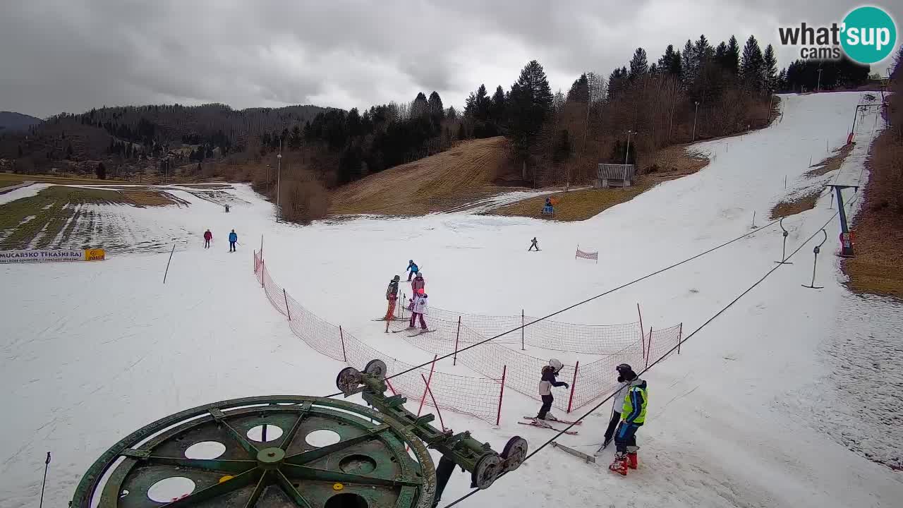Webcam Smučišče Senožeta – Skigebiet in Srednja Vas bei Bohinj