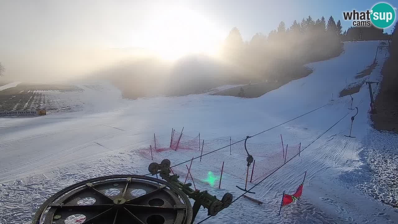 Webcam Smučišče Senožeta – Skigebiet in Srednja Vas bei Bohinj