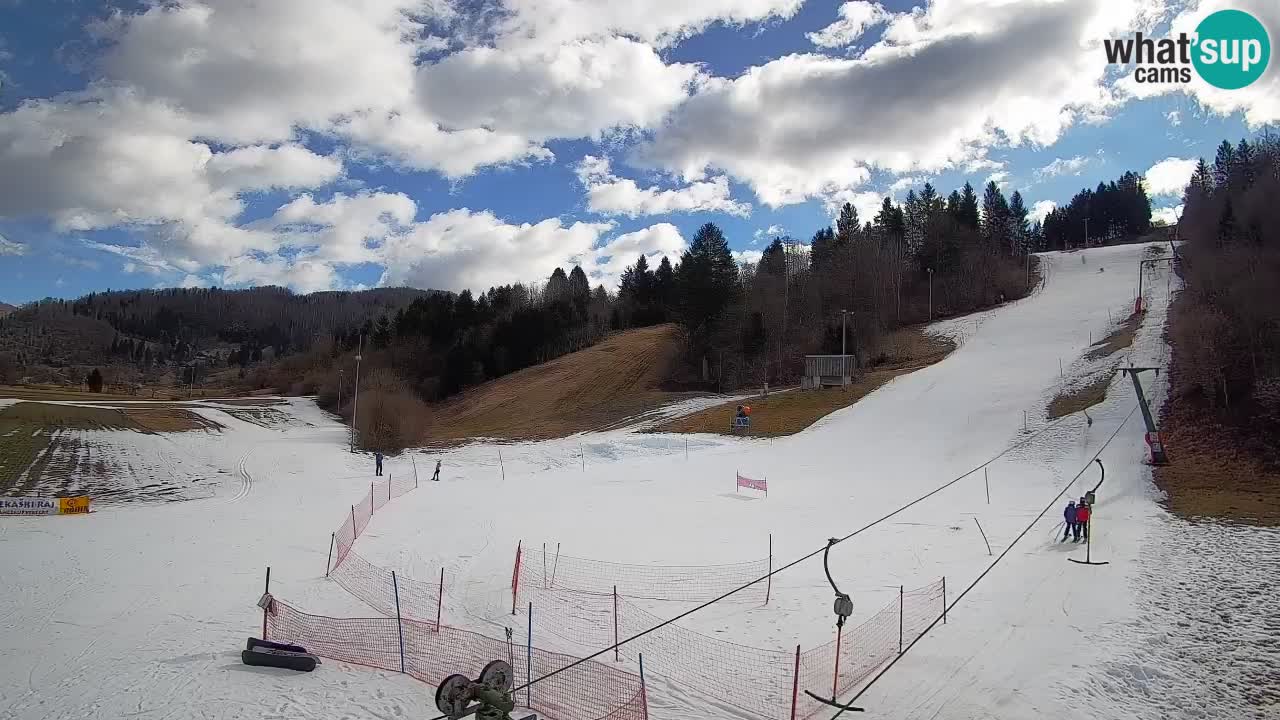 Webcam Smučišče Senožeta – Skigebiet in Srednja Vas bei Bohinj